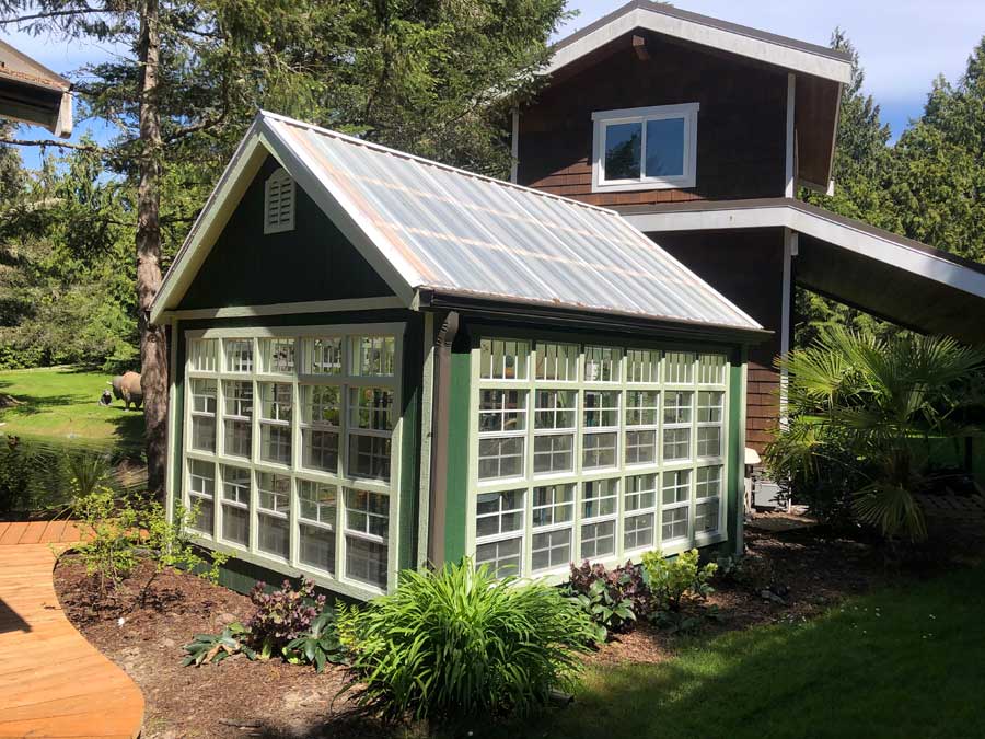 Colonial gable greenhouse finished with custom paint