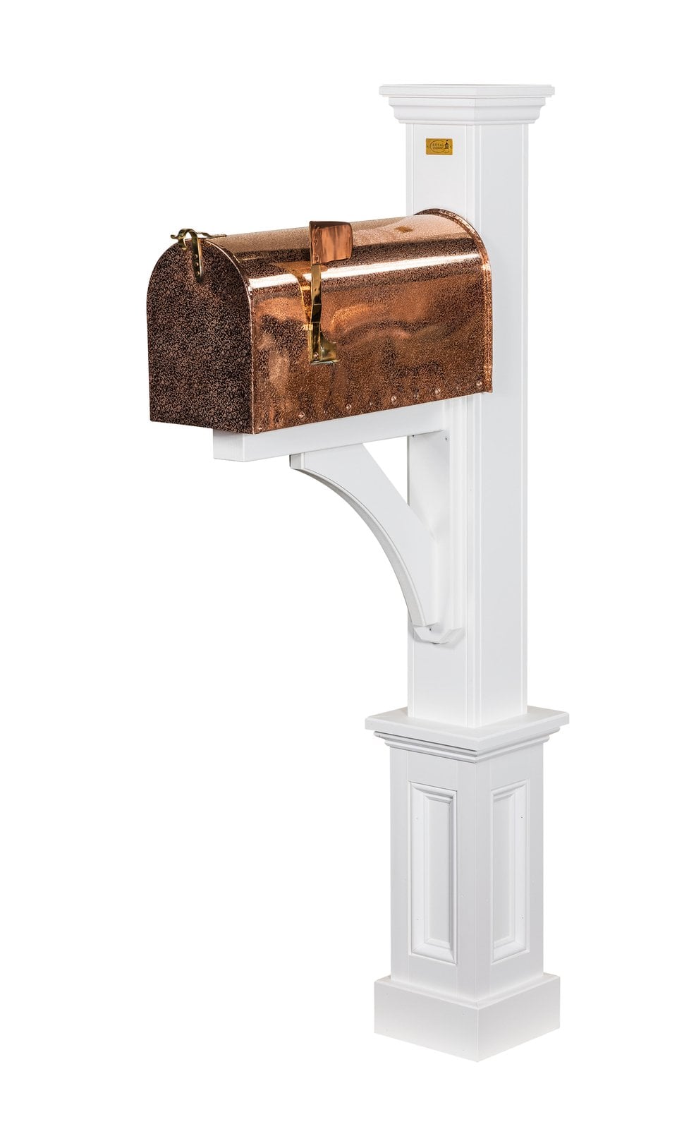 Madison mailbox post with raised-panel base