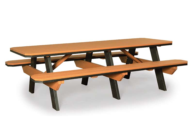 3x8 Poly Picnic Table with Benches
