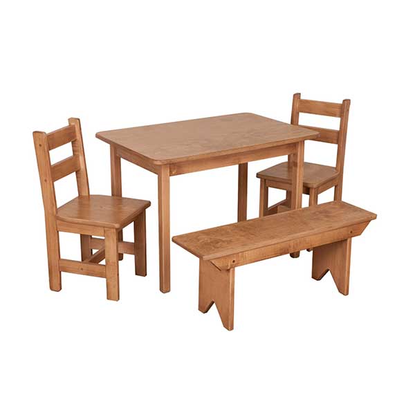 Table Set: table, 2 chairs and bench