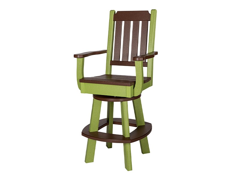 Amish Poly Keystone Swivel Patio Bar Chair