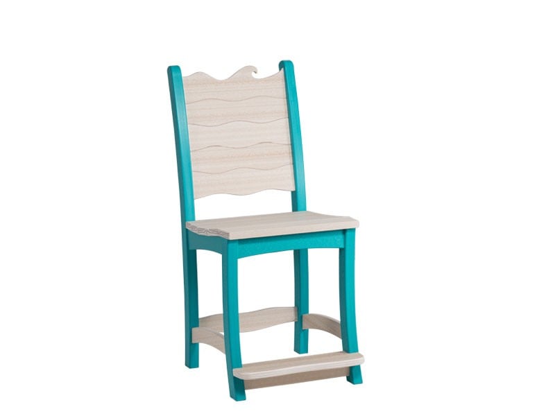 Amish Poly Wave Patio Counter Chair