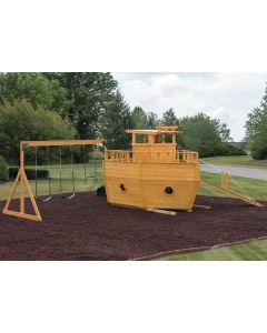 Amish Made 12 ft Wooden Tug Boat Playground Set