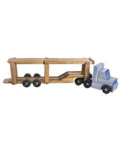Amish Made Wooden Toy Truck with Car Carrier
