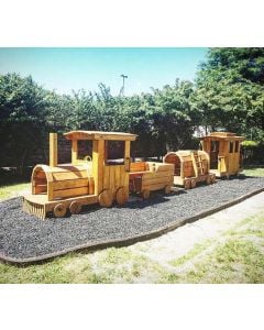 Amish Made 25 ft Long Wooden 4 Piece Train Playground Set