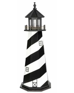 Amish Wooden Cape Hatteras Lighthouse - Black and White