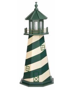 Amish Wooden Cape Hatteras Lighthouse - Turf Green and White