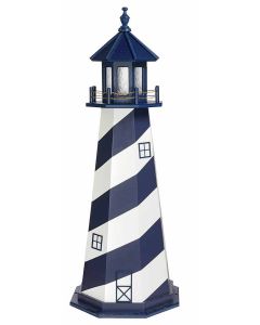 Amish Wooden Cape Hatteras Lighthouse - Patriot Blue and White