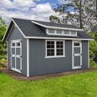 Amish EZ-fit Skyview Shed Kit, gray with white trim