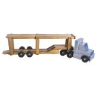 Amish Made Wooden Toy Car Carrier w/ 6 Cars