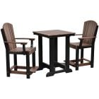 Amish Made Poly Heritage 3 Piece Patio Set - Tudor Brown on Black