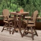Amish Poly Round Patio Pub Table Set