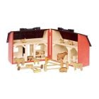 Amish Made Wooden Toy Folding Barn and Animal Set