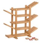 Amish Wooden Toy Double Car Roller Racetrack in Harvest Stain