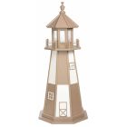 Amish Poly Cape Henry Garden Lighthouse - Weathered Wood and White Colors