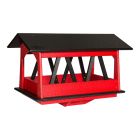 Covered Bridge Bird Feeder - Gray Roof with Red Walls