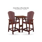 Amish Poly Great Bay 3-Piece Square Patio Bar Set - 29" Square Bar Table and 2 Bar Chairs