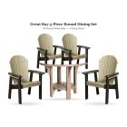 Amish Poly Great Bay 5-Piece Round Patio Dining Set - 48" Round Dining Table and 4 Dining Chairs