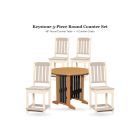 Amish Poly Keystone 5-Piece Round Patio Counter Set - 48" Round Counter Table and 4 Counter Chairs