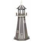 Amish Poly Lighthouse - Gray with White Trim