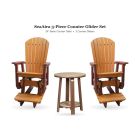 Amish Poly SeaAira 3-Piece Counter Glider Bistro Set - 24" Bistro Counter Table and 2 Counter Gliders