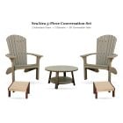 Amish Poly SeaAira 5-Piece Adirondack Conversation Set - 2 Adirondack Chairs and 2 Ottomans and 38" Conversation Table