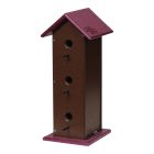Upright Trio Bird House - Brown & Cherrywood