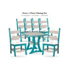 Amish Poly Wave 7-Piece Patio Dining Set - 72" Dining Table and 2 Arm Chairs and 4 Side Chairs