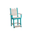 Amish Poly Wave Patio Counter Arm Chair