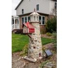 Amish Stone 6' Lighthouse with Built-in Mailbox