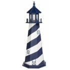Amish Wooden Cape Hatteras Lighthouse - Navy Blue and White