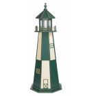 Amish Wooden Cape Henry Lighthouse - Hunter Green and Beige