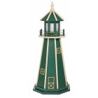 Amish Wooden Painted Lighthouse - Hunter Green and Beige