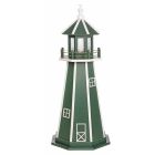 Amish Wooden Painted Lighthouse - Hunter Green and White