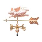 Happy Flying Pig Copper Weathervane - Cottage Size