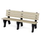 Heritage 6' Park Bench in Weathered Wood with Black frame