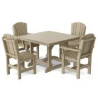 Heritage 5-Piece 44"x44" Dining Set in Weathered Wood