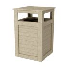 Heritage Trash Can Holder in Weathered Wood
