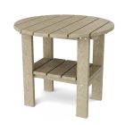 Classic Round Side Table in Weathered Wood