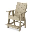 Contemporary High Adirondack Chair in Weathered Wood