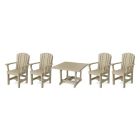 Heritage 5-Piece Arm Chair Square Dining Set in Weathered Wood