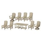 Heritage 9-Piece Dining Set with Swivel Chairs in Weathered Wood