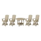 Heritage 5-Piece Round Counter Height Dining Set with Swivel Chairs in Weathered Wood