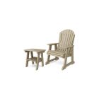 Heritage Casual Porch Adirondack Chair with Side Table in Weathered Wood