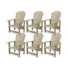 Heritage Upright Adirondack Chairs Set of 6 in Weathered Wood