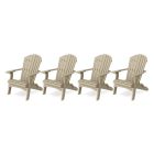 Heritage Folding Adirondack Chairs Set of 4 in Weathered Wood