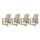 Heritage Upright Adirondack Chairs Set of 4 in Weathered Wood