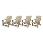Heritage Adirondack Chairs Set of 4 in Weathered Wood
