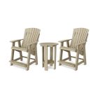 Heritage Tall Adirondack Chairs with Table in Weathered Wood
