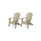 Heritage Folding Adirondack Chairs Set of 2 in Weathered Wood